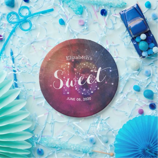 スウィート16バースデーパーティー銀河系星星座 ペーパープレート (パーティー)