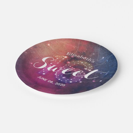 スウィート16バースデーパーティー銀河系星星座 ペーパープレート (アングル)