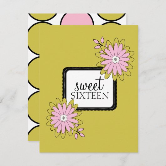 スウィート16バースデーパーティ招待状|ボホシック} 招待状 (正面/裏面)