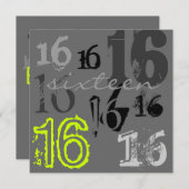 スウィート16バースデーパーティ招待状 招待状 (正面/裏面)