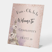 スウィート16パリエッフェルタワーバラ金ゴールド歓迎 台座サイン (正面)