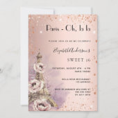 スウィート16パリバラ金ゴールドエッフェルタワー 招待状 (正面)