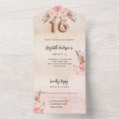 スウィート16パンパスグラスバラピンク花模様RSVP オールインワン招待状 (内側)