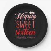 スウィート16パーソナライズされた紙 ペーパープレート (正面)