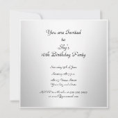 スウィート16パーティの招待状ホワイトピンクジュエル 招待状 (裏面)