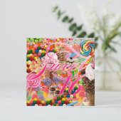 スウィート16パーティー招待状キャンディピンク 招待状 (スタンド正面)