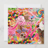 スウィート16パーティー招待状キャンディピンク 招待状 (正面)