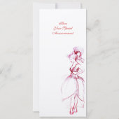 スウィート16パーティー、赤ピンクのクリームフェルト 招待状 (裏面)