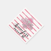 スウィート16パーティーFXシルバーダマスクピンク紙ナプキンス スタンダードカクテルナプキン (角)