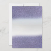 スウィート16パープルグリッターグラデーション《写真》ぼけ味、グリッターティアラ 招待状 (裏面)