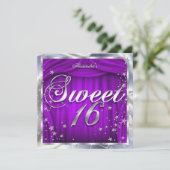 スウィート16パープルシルバー16thバースデーパーティー 招待状 (スタンド正面)