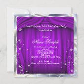 スウィート16パープルシルバー16thバースデーパーティー 招待状 (裏面)
