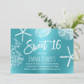 スウィート16ビーチスターフィッシュコーラルシーシェルターコイズ 招待状 (スタンド正面)