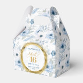 スウィート16ビーフボックスブルーパステルフローラ金ゴールドスパークル フェイバーボックス (正面サイド)