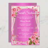 スウィート16ピエレガントンクフローラ誕生日招待状 招待状 (正面/裏面)