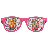 スウィート16ピガーリーンクおもしろいモダン誕生日 レトロサングラス (正面)