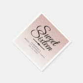 スウィート16ピンクグラデーショングリッターカスタム誕生日16 スタンダードカクテルナプキン (角)