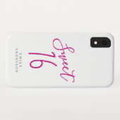 スウィート16ピンクグリッタースクリプトホワイト16誕生日 Case-Mate iPhoneケース (裏面(横))