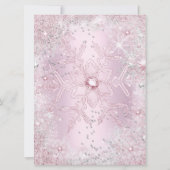 スウィート16ピンクシルバーウィンターワンダーランドティアラ 招待状 (裏面)