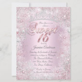 スウィート16ピンクシルバーウィンターワンダーランドティアラ 招待状 (正面)