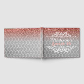 スウィート16ピンクシルバークローバーグリッターカスタム ゲストブック (全面)