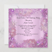 スウィート16ピンクパールかわいらしスノーフレーク2 招待状 (裏面)