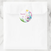 スウィート16ピンクピースサイントロピカルフローラ誕生日 ラウンドシール (バッグ)