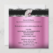 スウィート16ピンクファンブラックゼブラヒョウ 招待状 (裏面)