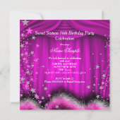 スウィート16ピンクフェザー16誕生日 招待状 (裏面)