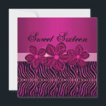 スウィート16ピンクフラワー誕生日招待状 招待状<br><div class="desc">甘エレガントい16ピンクの花の誕生日招待状、他の色でも利用可能。</div>