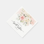 スウィート16ピンクフローラバースデーパーティー紙 スタンダードカクテルナプキン (角)