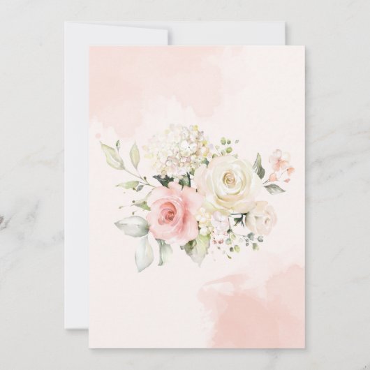 スウィート16ピンクフローラ誕生日パーティー サンキューカード (裏面)