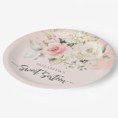 スウィート16ピンクフローラ誕生日パーティー ペーパープレート (アングル)