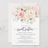 スウィート16ピンクフローラ誕生日パーティー 招待状 (正面)