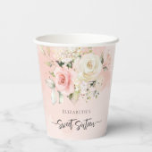スウィート16ピンクフローラ誕生日パーティー 紙コップ (裏面)