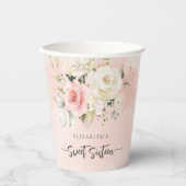 スウィート16ピンクフローラ誕生日パーティー 紙コップ (正面)