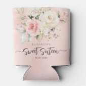 スウィート16ピンクフローラ誕生日パーティー 缶クーラー (裏面)