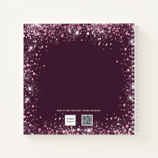 スウィート16ピンクブガンディフローラドレスゲストブック ノートブック (裏面)