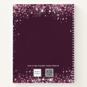 スウィート16ピンクブガンディフローラドレスゲストブック ノートブック (裏面)