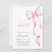 スウィート16ピンクボウ誕生日 招待状 (正面)