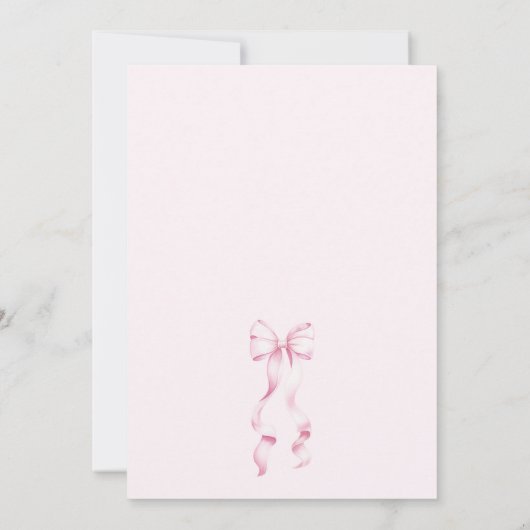 スウィート16ピンクボウ誕生日 招待状 (裏面)