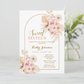 スウィート16ピンクボホパンパスグラスガール招待状 招待状 (スタンド正面)