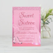 スウィート16ピンクマスカレード誕生日パーティー 招待状 (スタンド正面)