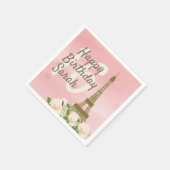 スウィート16ピンク金ゴールドエッフェルタワー誕生日 スタンダードカクテルナプキン (角)