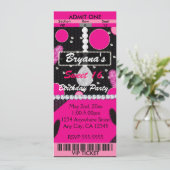 スウィート16フェザーズダイヤモンドピンク誕生日チケット 招待状 (スタンド正面)