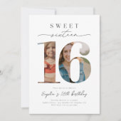スウィート16フォト誕生日招待状 招待状 (正面)