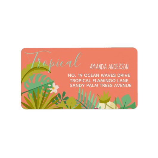 スウィート16フラミンゴルアウ（ハワイ式宴会）トロピカル16誕生日 ラベル (正面)