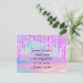 スウィート16ブライダルキンセアニェラキスピンクドリップ ポストカード (スタンド正面)