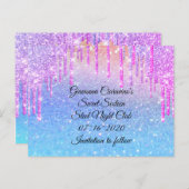 スウィート16ブライダルシャワーキンセアニェラピンクブルー ポストカード (正面/裏面)