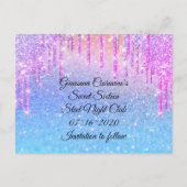 スウィート16ブライダルシャワーキンセアニェラピンクブルー ポストカード (正面)